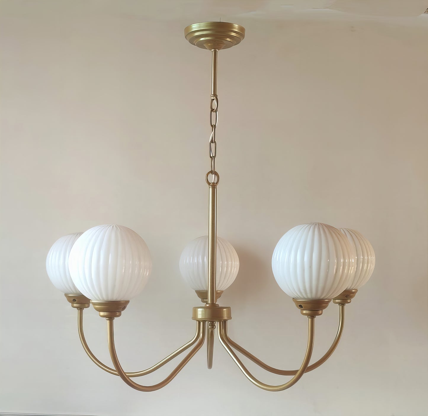 Класически метален полилей със стъклени абажури | 5 Рамена | ПO 37 |