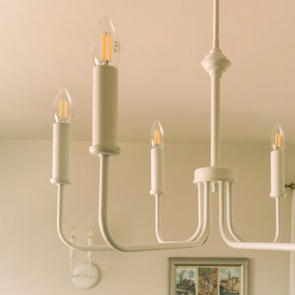 Модерен класически висящ полилей | 6 рамена | тип свещ | БЕЗ/С текстилни абажури | метален | Б ПO 32 |