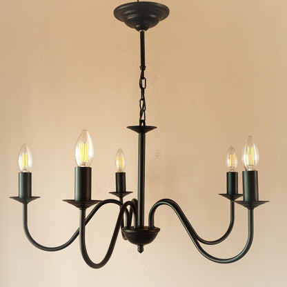 Модерен класически полилей | 5 рамена| метален | тип свещ | БЕЗ/С текстилни абажури | Ч ПO 12 |