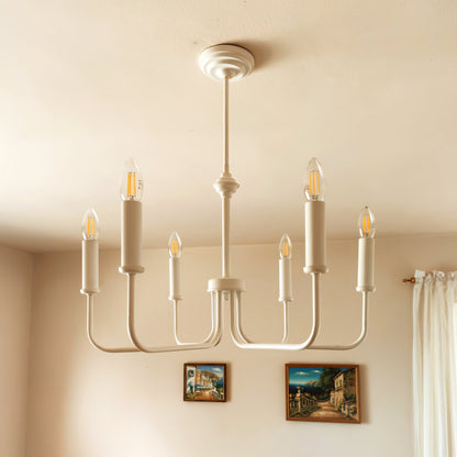 Модерен класически висящ полилей | 6 рамена | тип свещ | БЕЗ/С текстилни абажури | метален | Б ПO 32 |