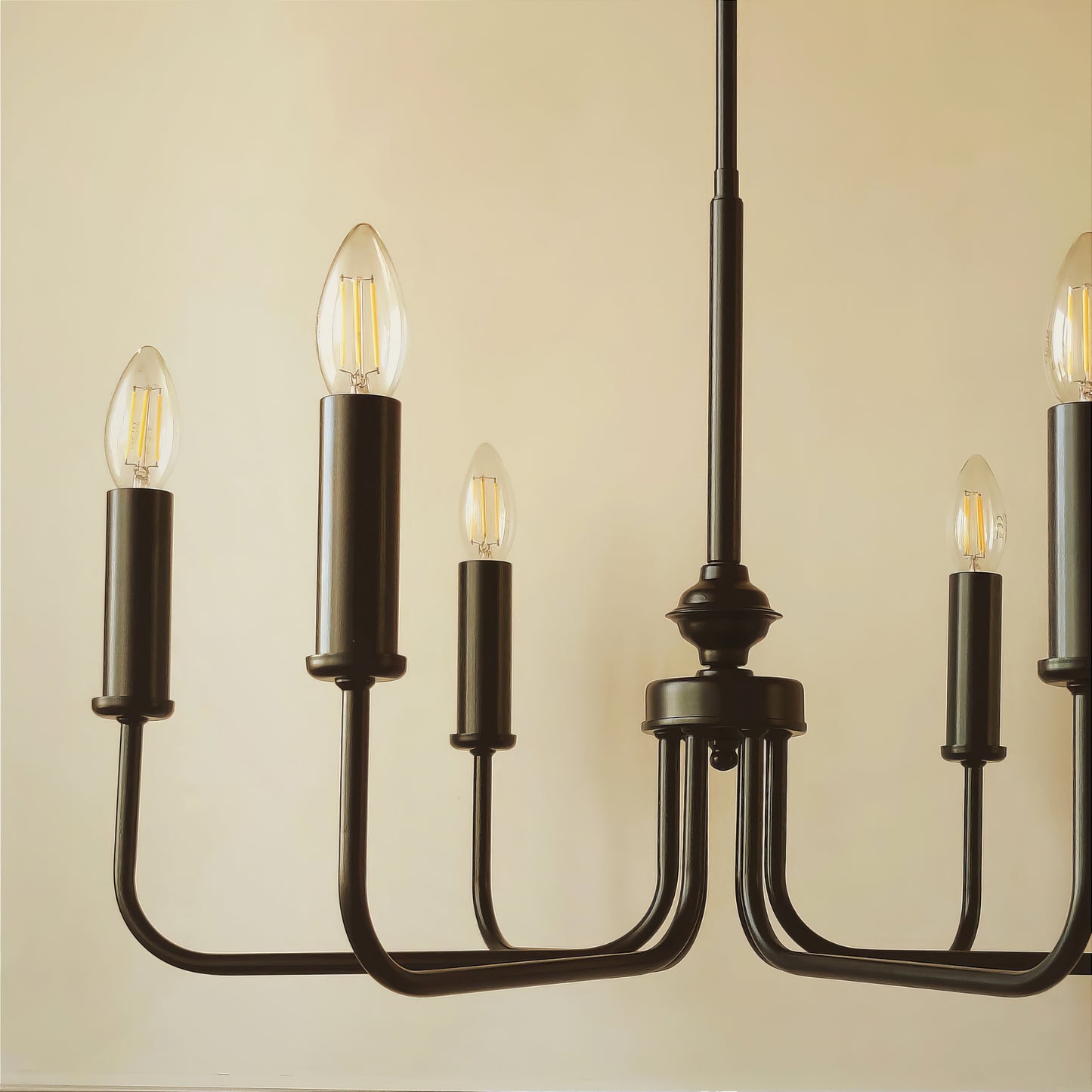 Модерен класически полилей | 6 рамена | висящ полилей | тип свещ | БЕЗ/С текстилни абажури| метален | ПO 19 |