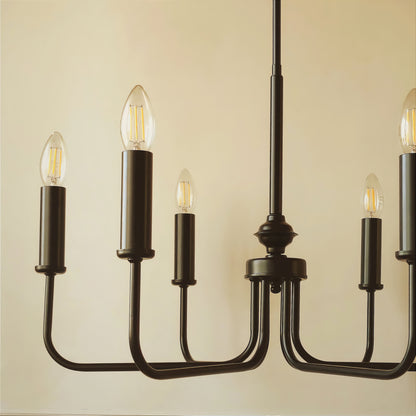 Модерен класически полилей | 6 рамена | висящ полилей | тип свещ | БЕЗ/С текстилни абажури| метален | ПO 19 |