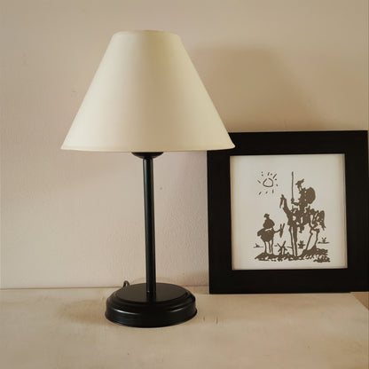 Класическа метална нощна/ настолна лампа | с включен текстилен абажур | Модерна лампа | Ч НЛ 10 |