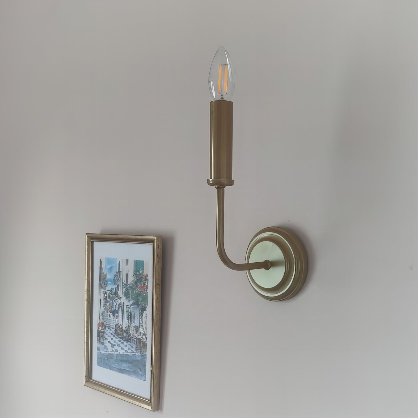 Модерен единичен аплик | тип свещ | стенна лампа | метален | З A 23 |