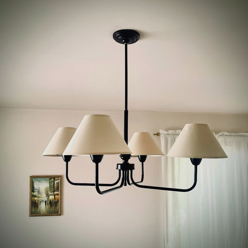 Класически асиметричен метален полилей тип свещ | БЕЗ/С текстилни абажури | 4 Рамена | ПO 40 |