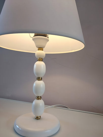 Класическа дървена настолна / нощна лампа | С месингови детайли | Б НЛ 14 |