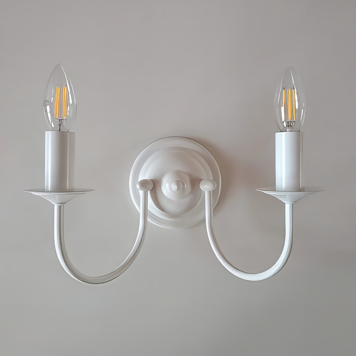 Метален Kласически Aплик | стенна двойна лампа | тип свещ | БЕЗ / С Абажур | Б A 12 |