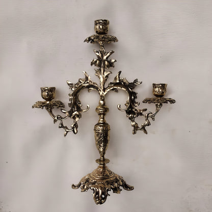 Луксозен троен свещник | лят месинг | старинен | класически барок | Модел №2 | СВ 11 |