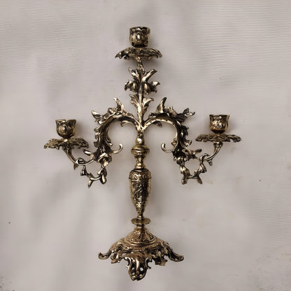Луксозен троен свещник | лят месинг | старинен | класически барок | Модел №2 | СВ 11 |