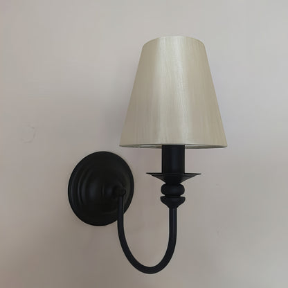 Метален класически аплик с текстилен абажур - единичен | Ч A 13 |