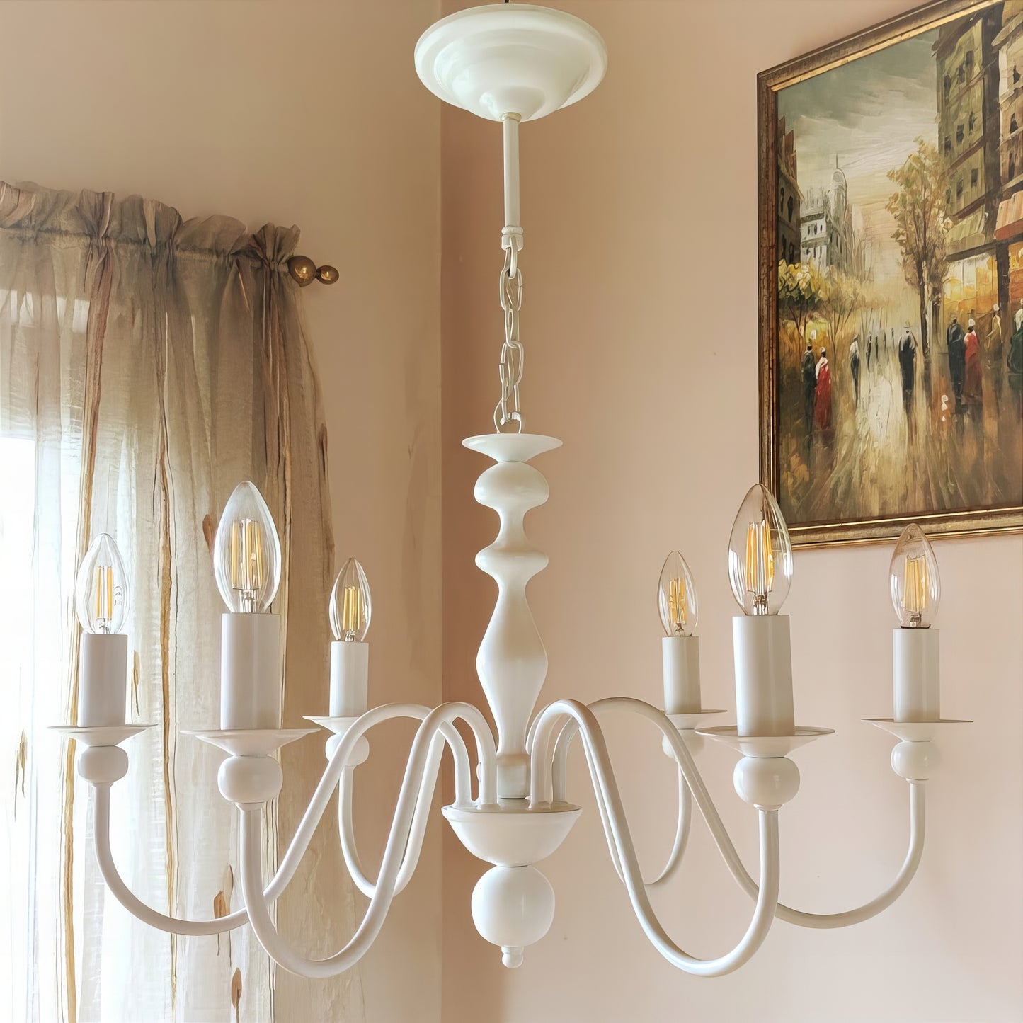 Класически Полилей | тип свещ | БЕЗ/С Текстилни абажури | 6 рамена | Б ПO 17 |