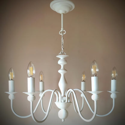 Класически Полилей | тип свещ | БЕЗ/С Текстилни абажури | 6 рамена | Б ПO 17 |