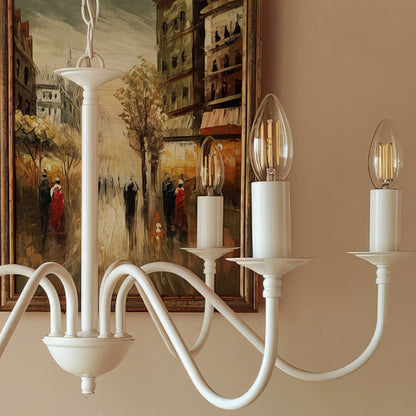 Модерен класически полилей | 5 рамена| метален | тип свещ | БЕЗ/С текстилни абажури | Б ПO 12 |