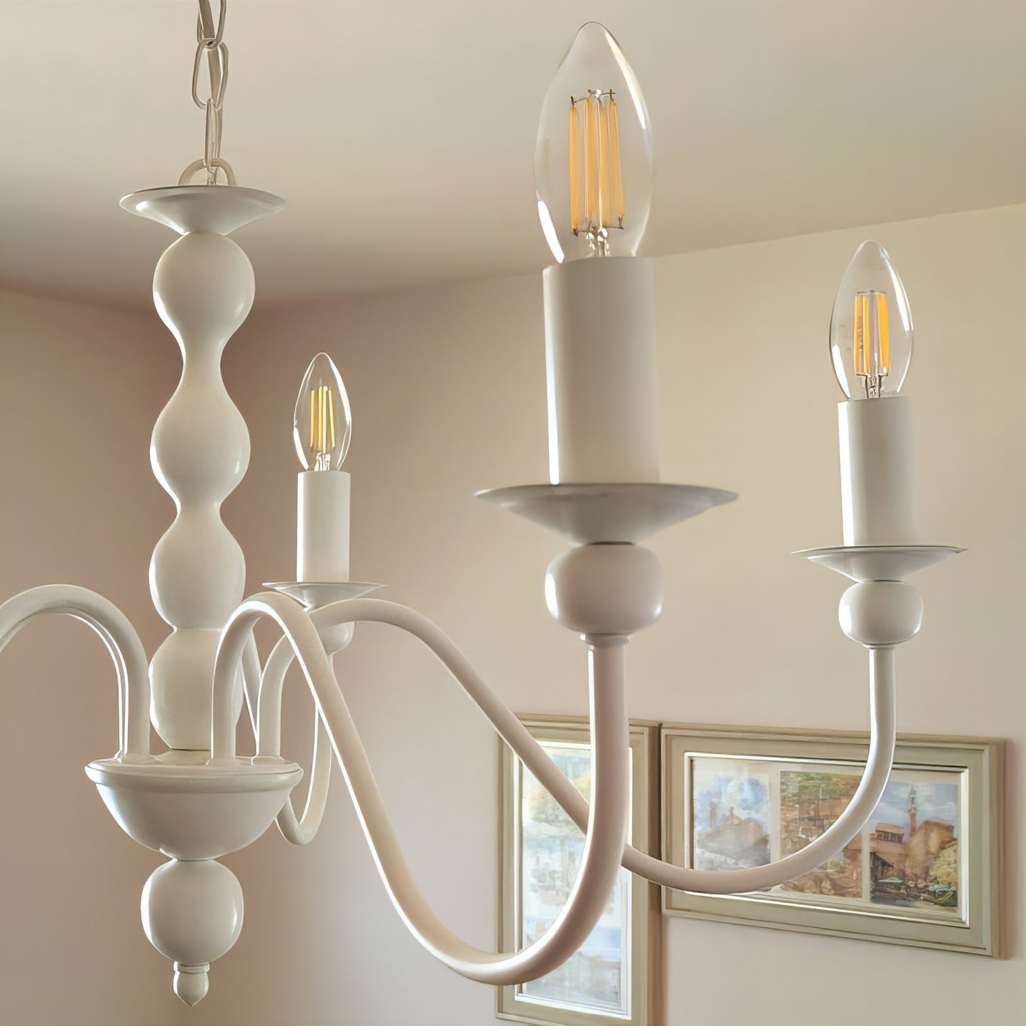 Класически полилей тип свещ с 5 рамена | БЕЗ/С текстилни абажури | Б ПO 27 |