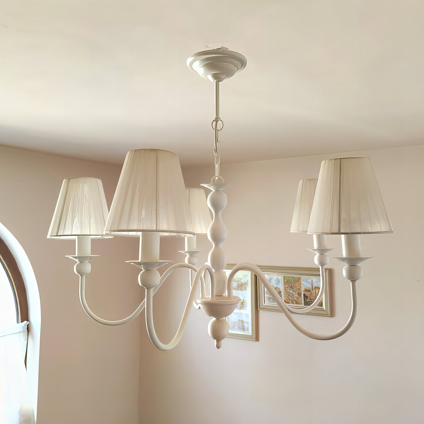 Класически полилей тип свещ с 5 рамена | БЕЗ/С текстилни абажури | Б ПO 27 |