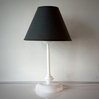 Kласическа метална нощна / настолна лампа | с включен текстилен абажур | Б НЛ 18 |