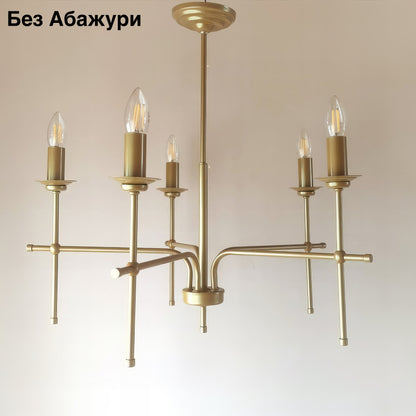 Класически полилей | тип свещ | 5 рамена | БЕЗ/С текстилни Абажури | ПO 43 |