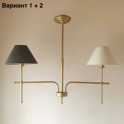 Класически асиметричен метален полилей тип свещ | БЕЗ/С текстилни абажури | 2 Рамена | ПO 42 |