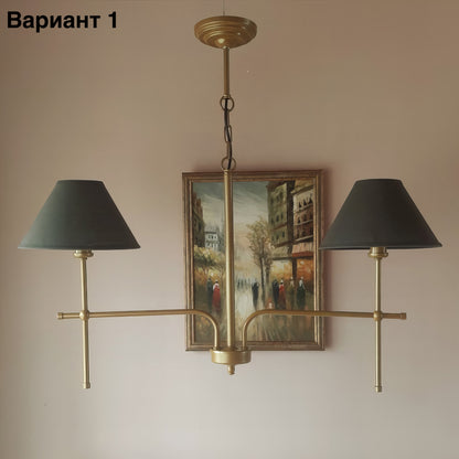 Класически асиметричен метален полилей тип свещ | БЕЗ/С текстилни абажури | 2 Рамена | ПO 42 |