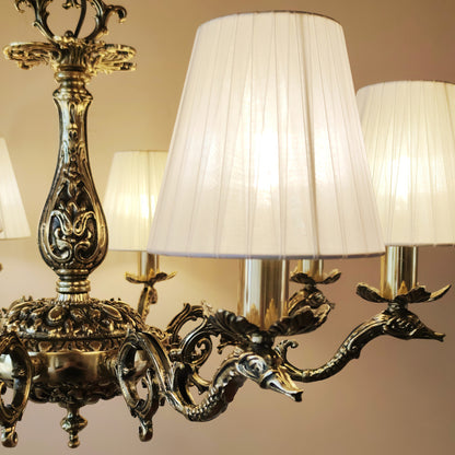 Луксозен старинен полилей | класически барок с 8 рамена | Mасивен месинг | тип свещ  | БЕЗ/С Абажури | ПO 31 |