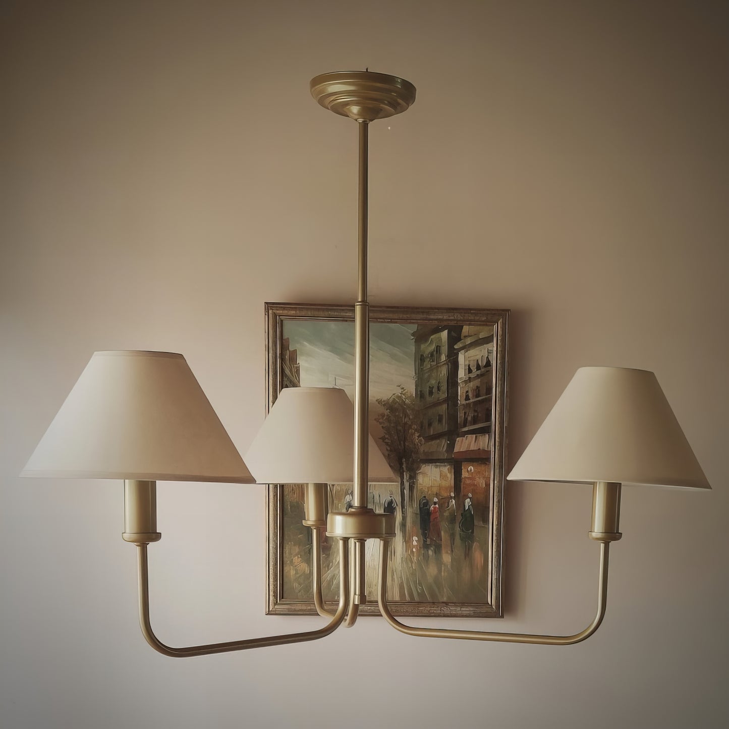 Модерен полилей  с текстилни абажури | 3 рамена | З ПO 48 |